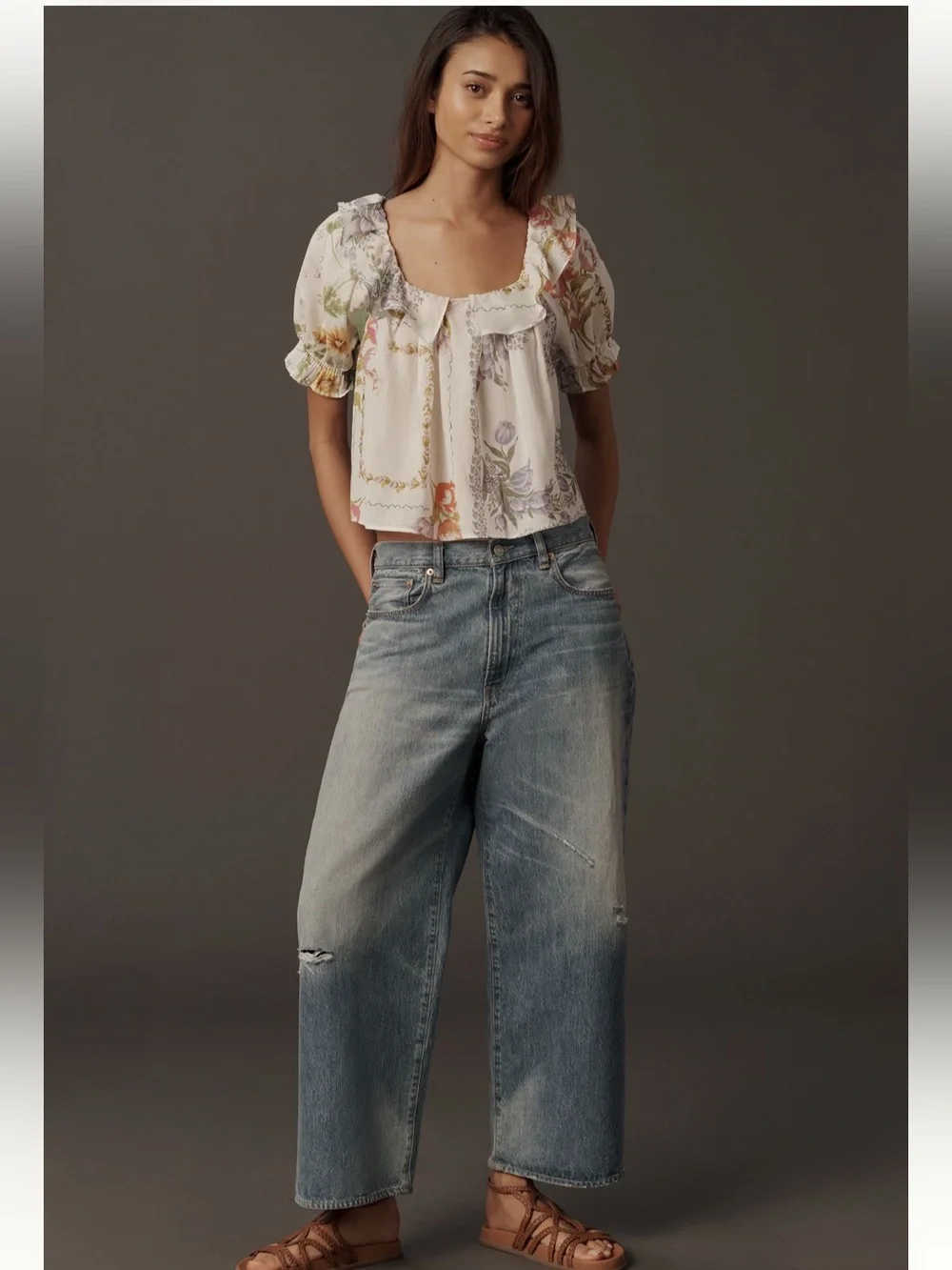 NWT By Anthropologie Puff Sleeve Collared Blouse